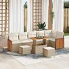 vidaXL Set Divano da Giardino 11 pcs Beige e Crema polyrattan