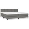vidaXL Giroletto a Molle con Materasso Grigio Scuro 200x200 cm Tessuto