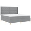 vidaXL Letto a molle con testiera Grigio chiaro 180 x 200 cm Tessuto