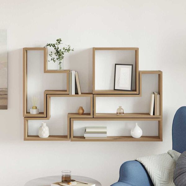 vidaXL Cubo da Parete Altro rovere artigianale 96 x 12 x 64 cm