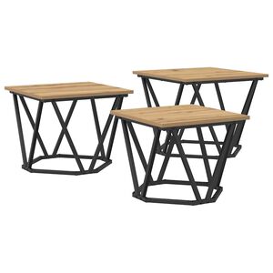 vidaXL Tavolino da salotto 3 pz Rovere artigianale 50 x 50 x 40 cm