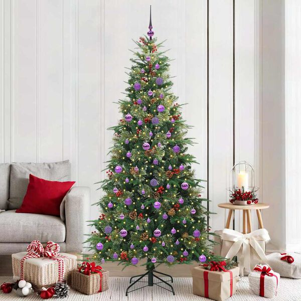 vidaXL Albero di Natale Artificiale con Rami Pieghevoli Verde 210 cm