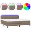 vidaXL Letto a Molle Materasso e LED tortora 200x200cm in Tessuto