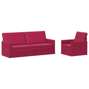 vidaXL Set di divani 2 pcs Rosso Vino Velluto (V)