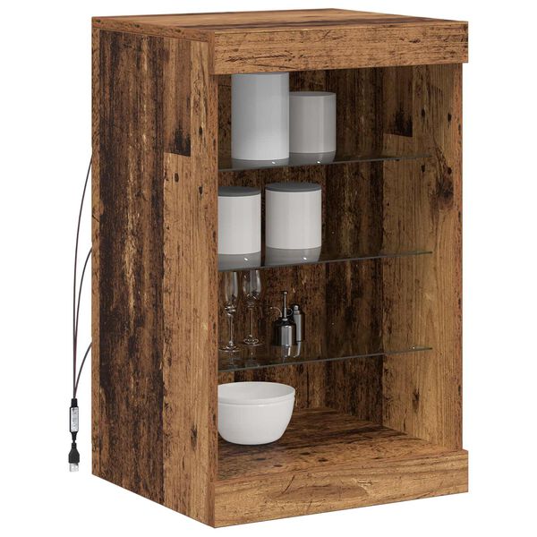 vidaXL Madia LED Legno vecchio 41 x 37 x 67 cm Legno multistrato