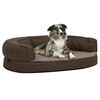 vidaXL Materasso Ergonomico per Cani 75x53cm Pile Effetto Lino Marrone