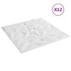 vidaXL Pannelli da parete 12 pcs Bianco 50 x 50 cm Schiuma XPS