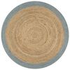 vidaXL Tappeto Lavorato a Mano in Juta con Bordo Verde Oliva 120 cm