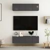 vidaXL Mobili TV 4 pz Grigio Lucido 60x30x30 cm in Legno Multistrato