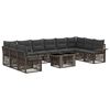 vidaXL Set Divano da Giardino 11 pz Grigio e Grigio Scuro polyrattan