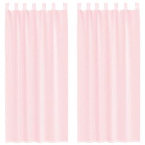 vidaXL Tende in Voile con Tasche per Aste 2 pz Rosa Chiaro