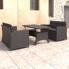 vidaXL Set Divani da Giardino 3 pz con Cuscini in Polyrattan Nero