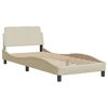 vidaXL Letto con Materasso Dover Crema 90x190 cm in Tessuto