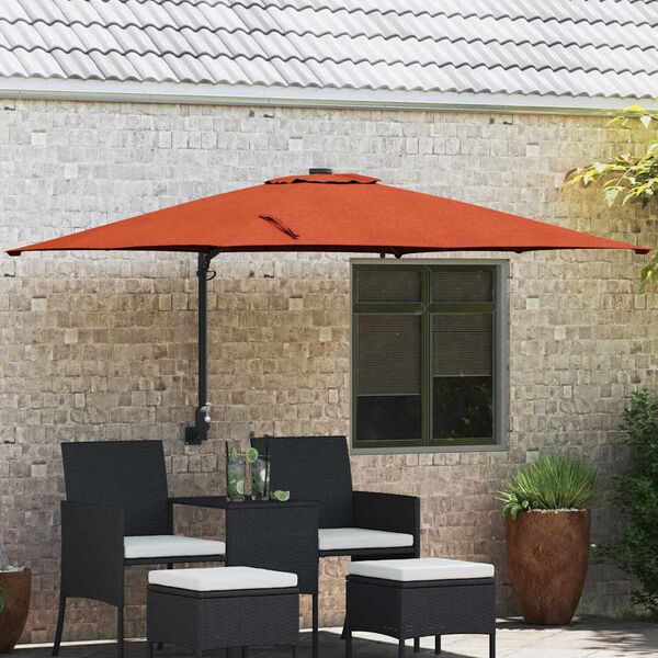 vidaXL Ombrello da giardino Terracotta 248,5 x 247,5 x 160 cm