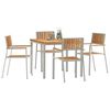 vidaXL Set da pranzo per esterni 5 pcs Marrone Legno di teak solido