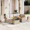 vidaXL Set Divano da Giardino 6 pz con Cuscini Beige in Polyrattan