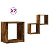vidaXL Scaffali da parete 2 pcs Marrone 26 x 15 x 26 cm