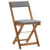 vidaXL Set da Bistr&ograve; Pieghevole 3pz con Cuscini Legno Massello Acacia