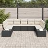 vidaXL Set Divano da Giardino 9 pcs Nero e Crema Polyrattan