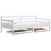 vidaXL Divano Letto con Cassetti 90x200 cm Bianco in Massello di Pino