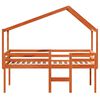 vidaXL Letto a Soppalco con Tetto Marrone Cera 90x200 cm Legno di Pino