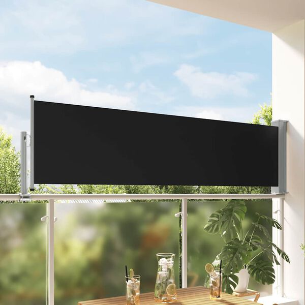 vidaXL Tenda Laterale Retrattile per Patio 80x300 cm Nera