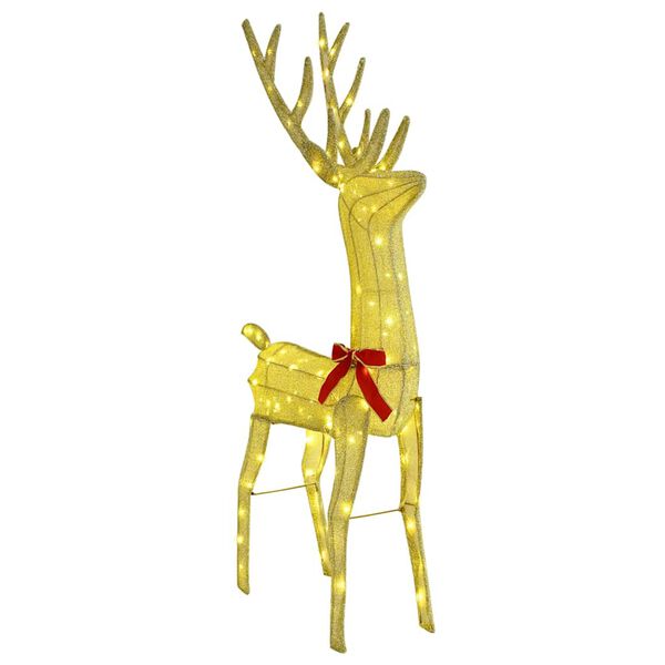 vidaXL Slitta trainata da renna con 200 LED Bianco caldo Tessuto