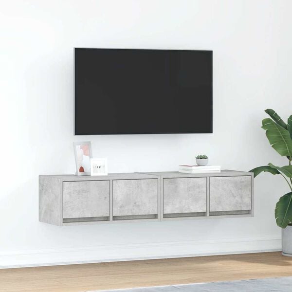 vidaXL Mobili TV 2 pz Grigio Cemento 60x31x25,5cm in Legno Multistrato