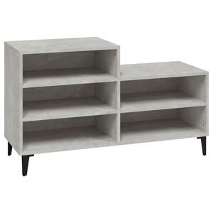 vidaXL Scarpiera Grigio Cemento 102x36x60 cm in Legno Multistrato