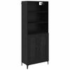 vidaXL Credenza Rovere Nero 69,5 x 34 x 180 cm Legno ingegnerizzato