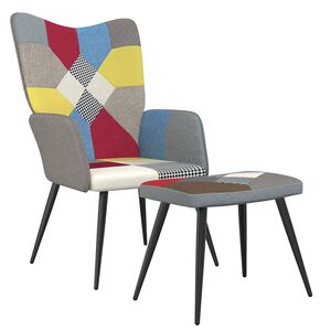 vidaXL Poltrona Relax con Poggiapiedi in Tessuto Patchwork