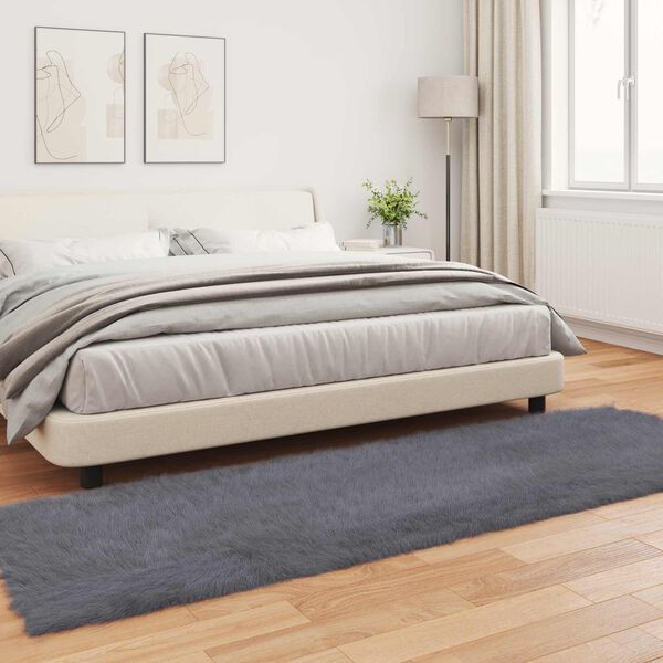 vidaXL Tappeto Pecora Tafalla Antracite 80 x 250 cm Poliestere