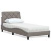 vidaXL Letto con Materasso Tortora 90x190 cm in Tessuto