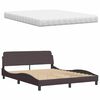 vidaXL Letto con Materasso Hanko Marrone Scuro 160x200cm Tessuto