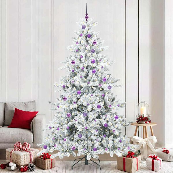 vidaXL Albero di Natale Artificiale con Rami Pieghevoli Bianco 240 cm