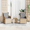 vidaXL Sedie Reclinabili da Giardino 2pz con Cuscini Beige Polyrattan