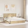 vidaXL Letto con Contenitore con testiera Rovere Sonoma 180 x 200 cm