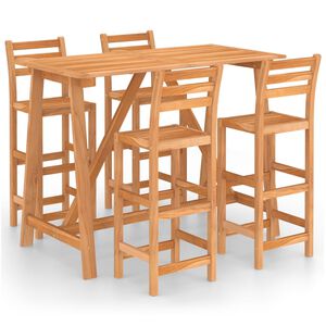 vidaXL Set da Bar da Giardino 5 pz in Legno Massello di Acacia