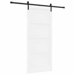 vidaXL Porta scorrevole Bianco e Nero 93 x 211 cm Pino massello