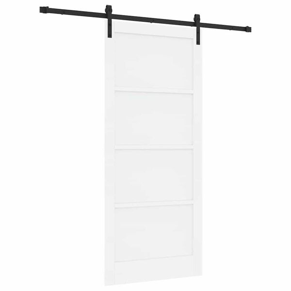 vidaXL Porta scorrevole Bianco e Nero 93 x 211 cm Pino massello