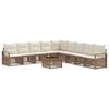 vidaXL Set Divano da Giardino 10 pz Beige polyrattan