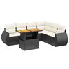 vidaXL Set Divani da Giardino con Cuscini 7pz Nero Polyrattan