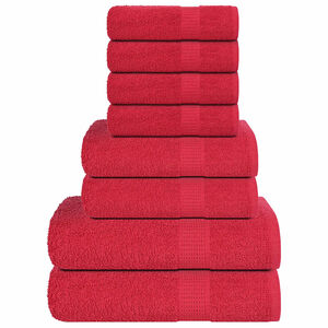 vidaXL Set di asciugamani 8 pezzi FROGN Rosso 360 g/m&sup2;