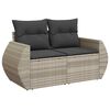 vidaXL Set Divano da Giardino 5pz con Cuscini Grigio Chiaro Polyrattan