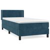 vidaXL Giroletto a Molle con Materasso Blu Scuro 100x200 cm in Velluto