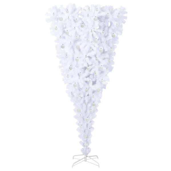 vidaXL Albero di Natale artificiale Bianco 240 cm PVC e Acciaio