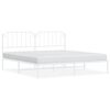 vidaXL Giroletto con Testiera Metallo Bianco 200x200 cm