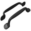 vidaXL Maniglia per Mobili 2 pz Nero 130 x 19,4 x 22,3 mm Alluminio