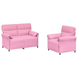 vidaXL Set di divani 2 pz Rosa Tessuto