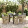 vidaXL Set da Pranzo per Giardino 5 pcs Beige polyrattan